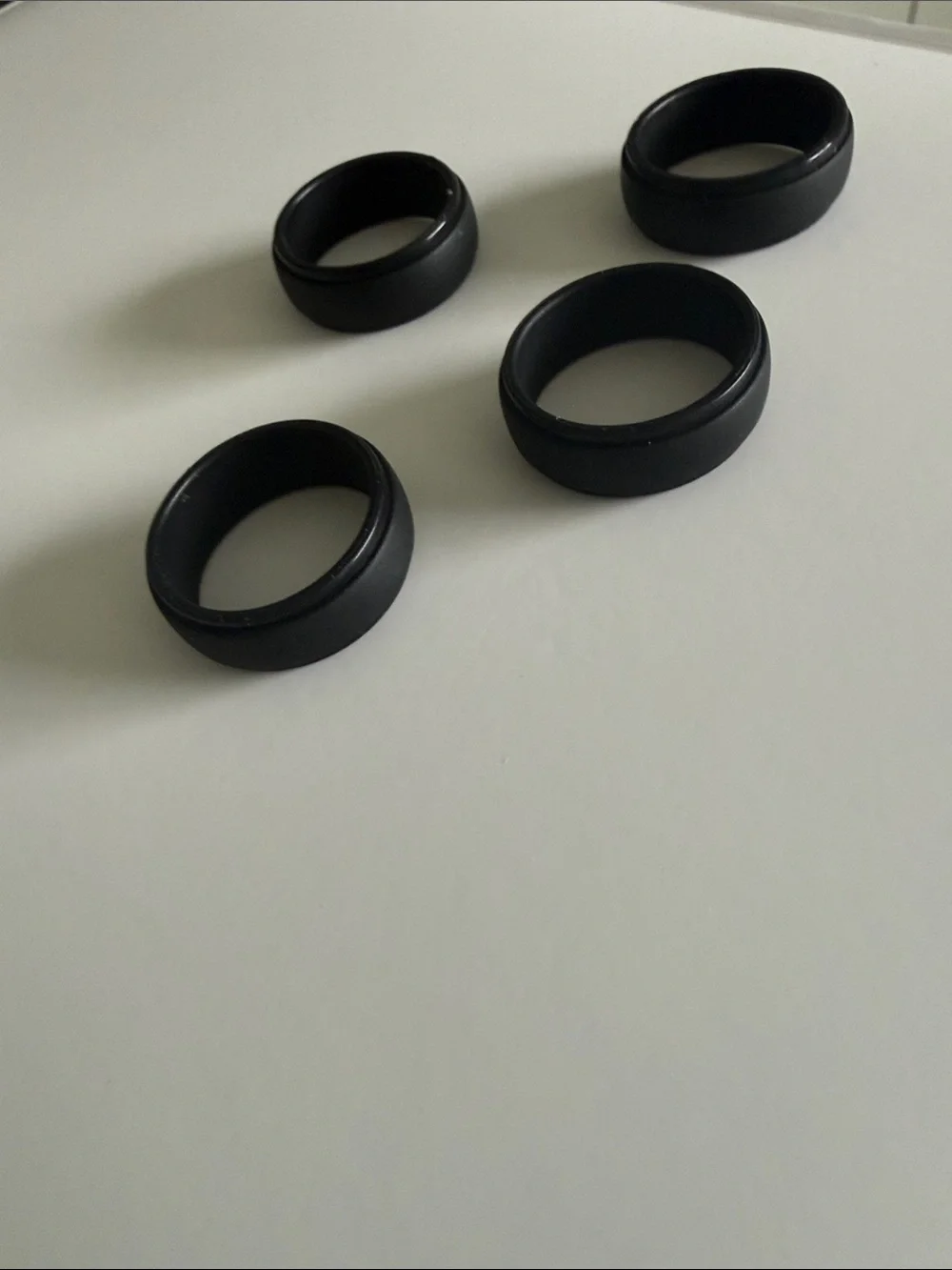 ThunderFit Silicone Ring Set Size 13 Black Wedding Bands 4 Pack